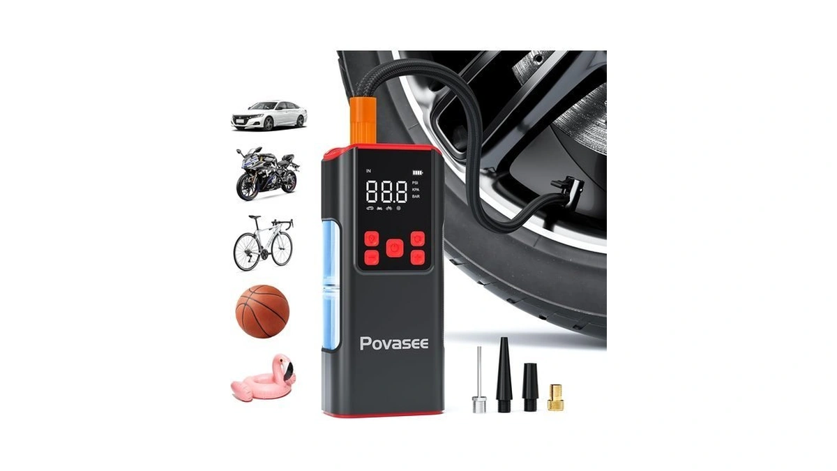Tire Inflator Portable Air Compressor Povasee 150psi Portable Air Pump