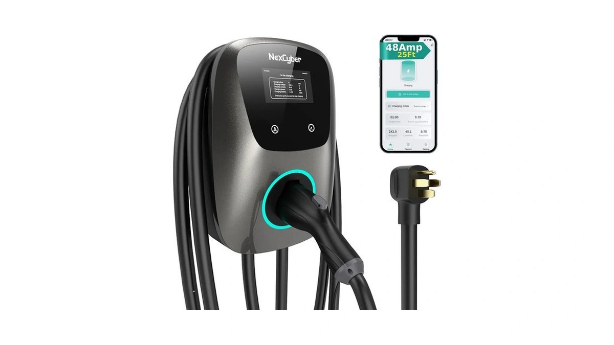 Nexcyber Level 2 Ev Charger(wifi App/plug-play), 48a Nema 14-50p, 25ft