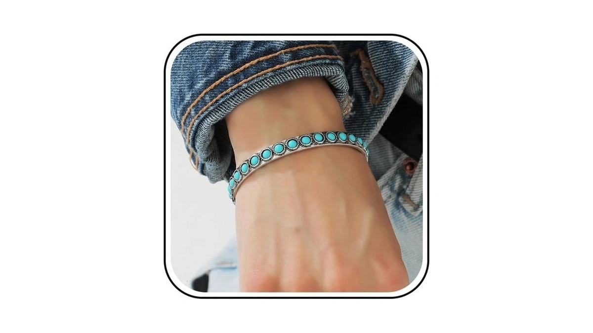 Long Tiantian Western Turquoise Bracelet Stackable Beaded Cowgirl Jewelry