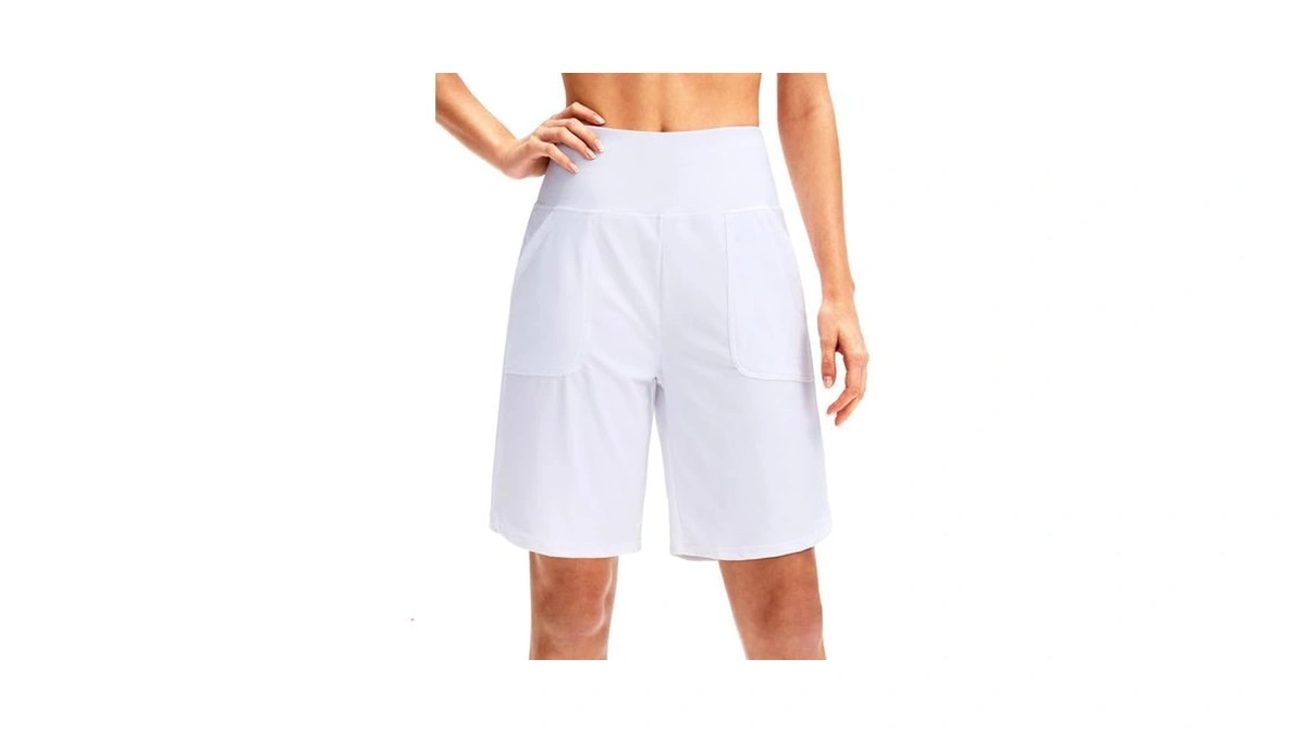 Viodia Women's 9" Long Swim Board Shorts With Pockets High