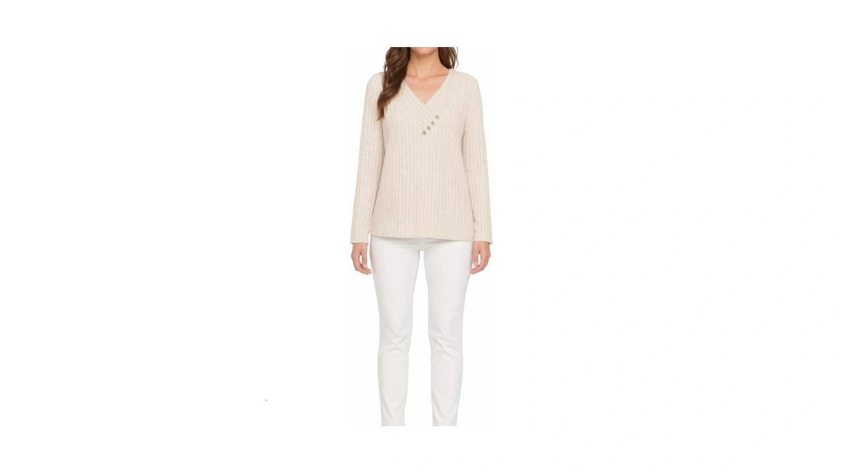 Women's Long-sleeved Shirt 2025 Autumn Fashion V-neck Sweater Top Formal