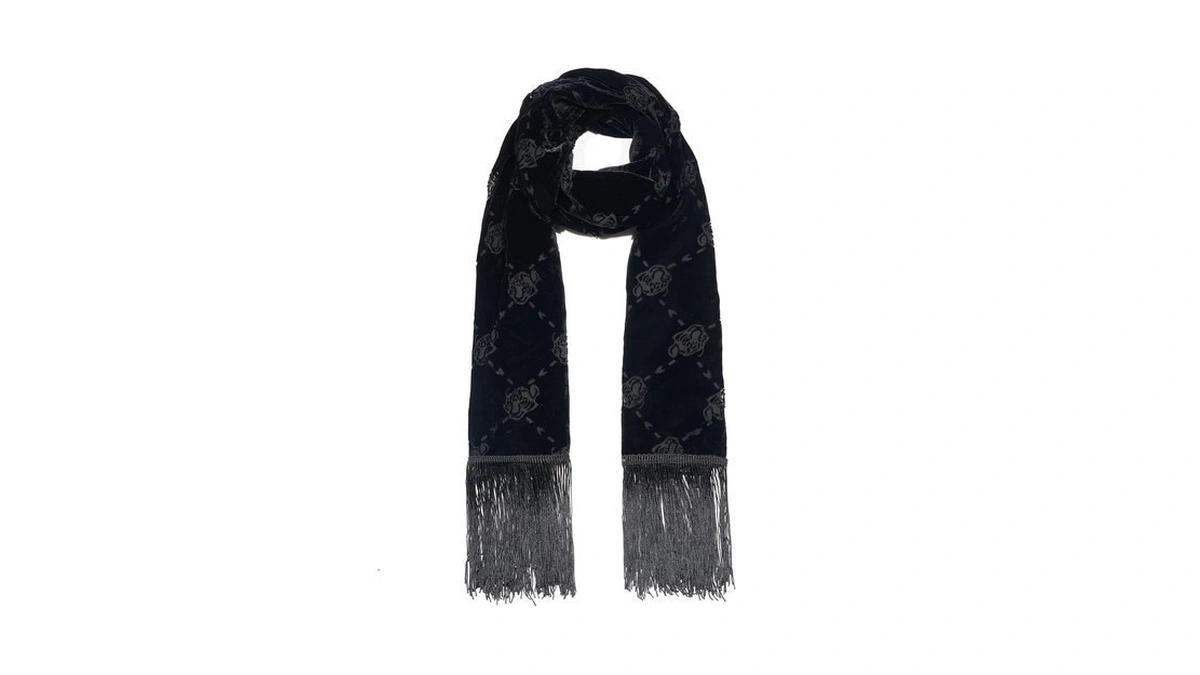 Ushowhey Velvet Scarf For Women With Tassels, Lightweight, Soft And