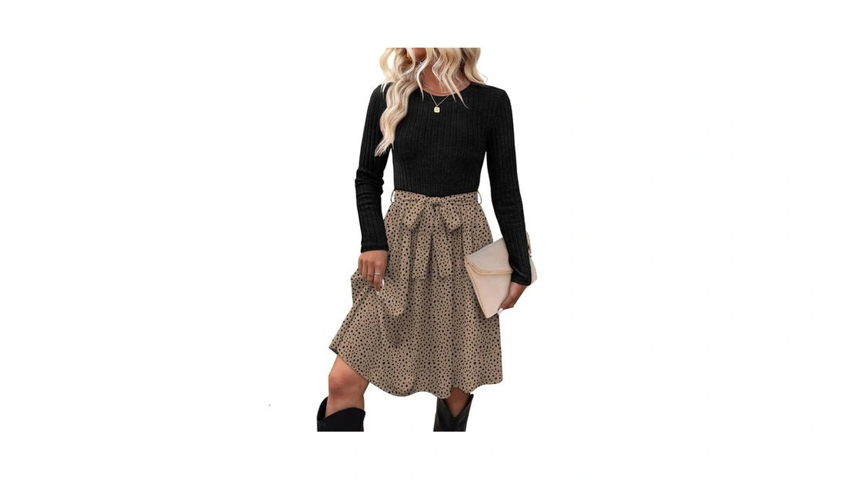 Ofeefan Sweater Dress Long Sleeve Dress Fall Outfit Winter Clothing