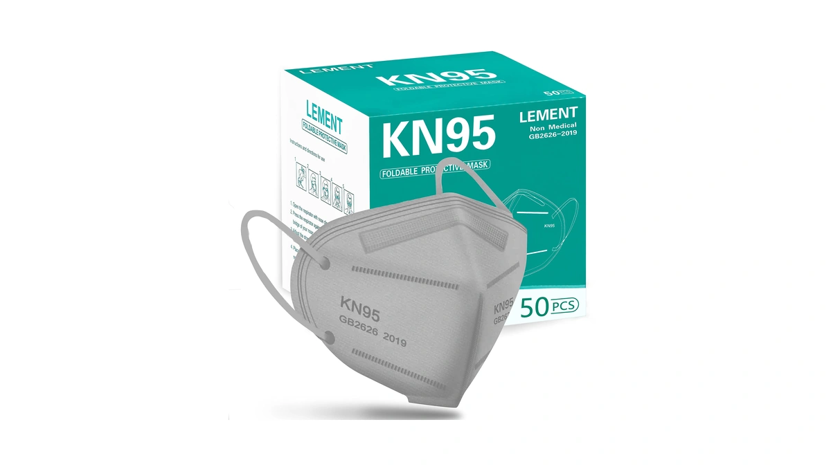 Lement 50pcs Kn95 Face Mask, Cup Dust Masks With Elastic
