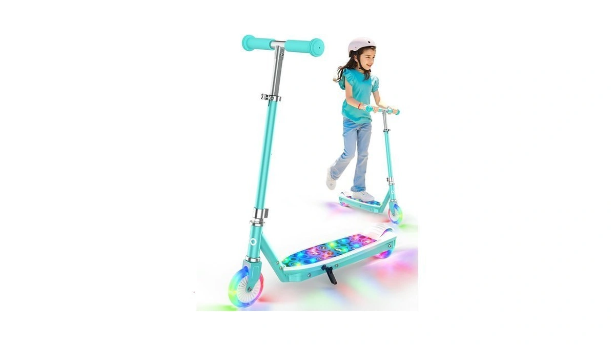 Gyroor Ks2 Kids Electric Scooter, 5 Mph, Led Light-up Wheels,