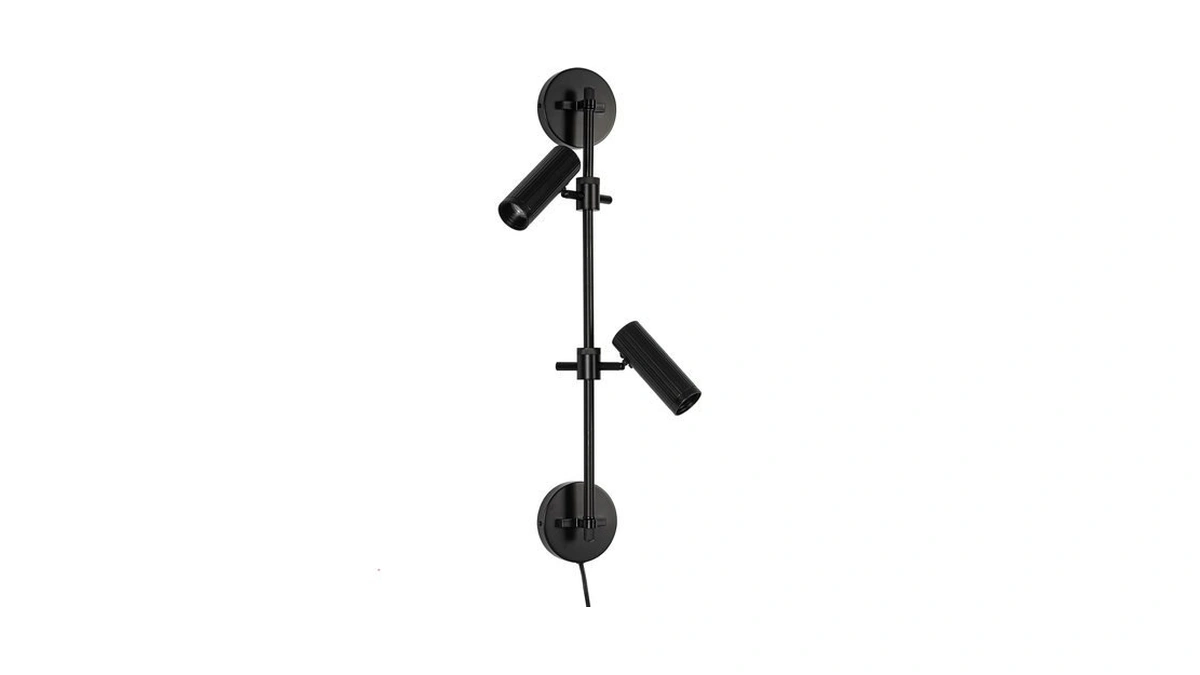 Ahaloye Modern Black 2-light Plug In Led Wall Sconce With