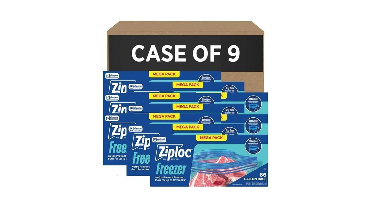 Sc Johnson Professional Ziploc Gallon Food Storage Freezer Bags, 9