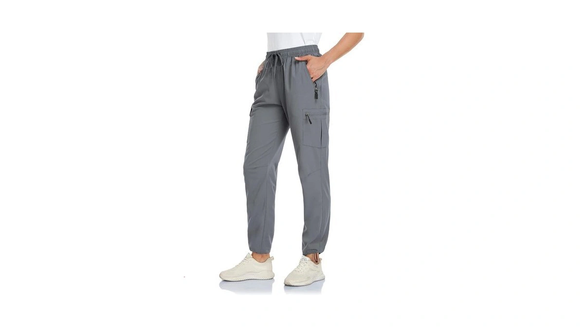 Veobike Women's Summer Travel Pants Camping Fishing Zip Pockets Drawstring