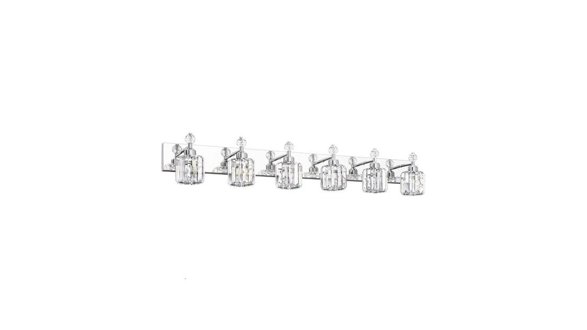 Presde Crystal 6 Light Bathroom Vanity Lights Chrom Bathroom Lights