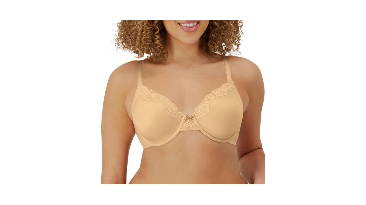 Maidenform Women's Comfort Devotion Embellished Bra Bra, -latte Lift/black, 42c