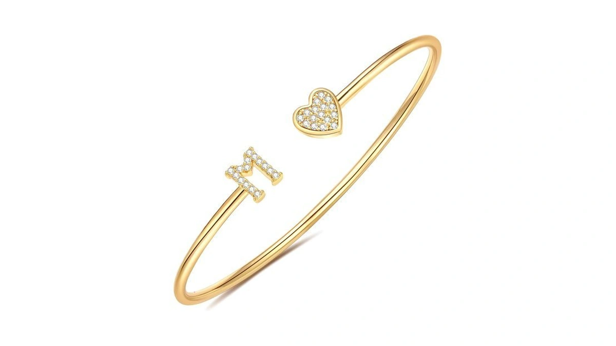Wfyou Initial Gold Bracelets For Women 14k Gold Plated Non