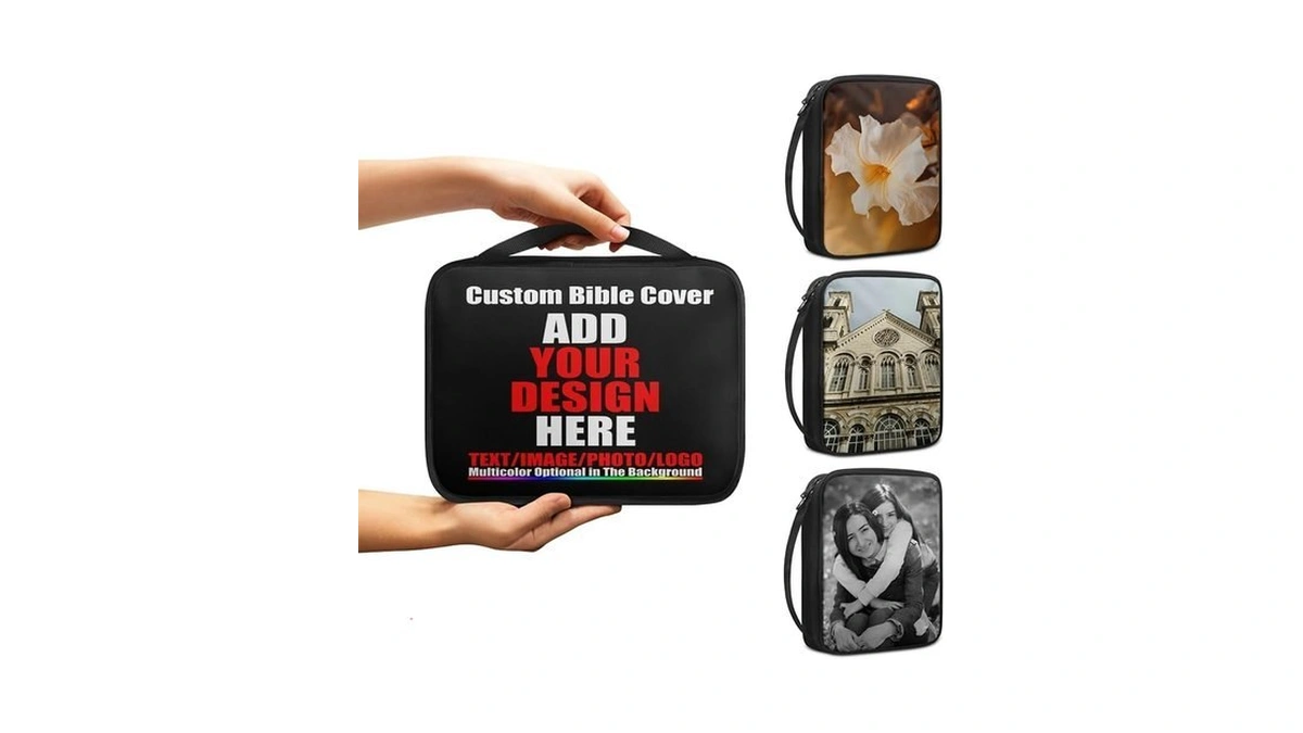Custom Bible Cover Case With Your Photo Text Logo Personalized