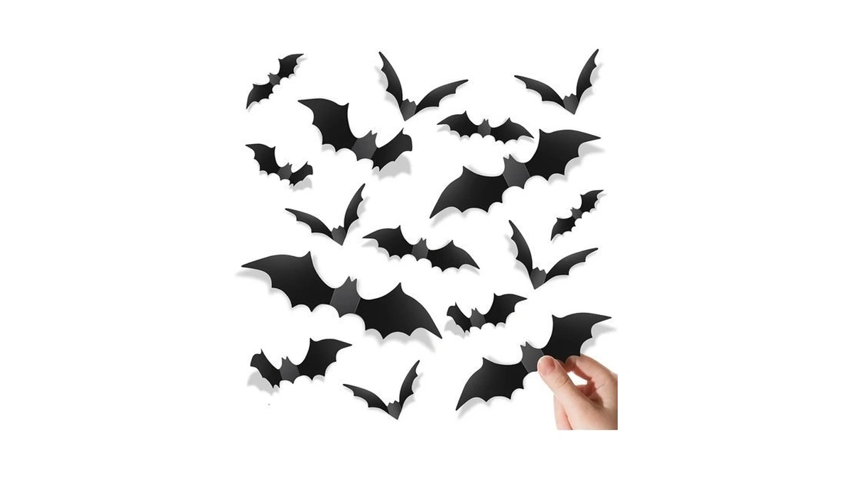 Piteno® 140pcs Bats Halloween Decorations Party Supplies, Realistic Pvc 3d