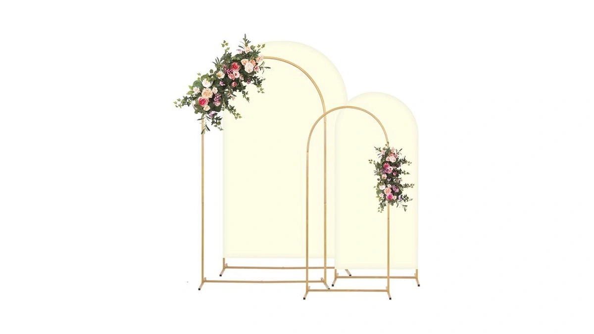 Toolterritary Metal Arch Backdrop Stand And Cover Set, 8ft, 6.6ft