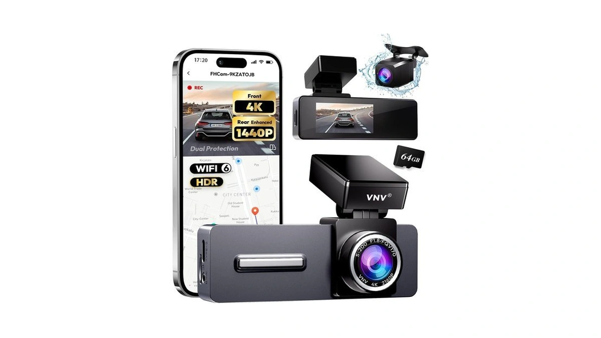 Vnv 4k+2.5k Dash Cam Front And Rear, Wifi-6 App Control