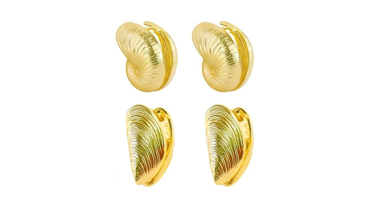 Gafatory Beach Conch Shell Earrings For Women Gold Statement Earrings