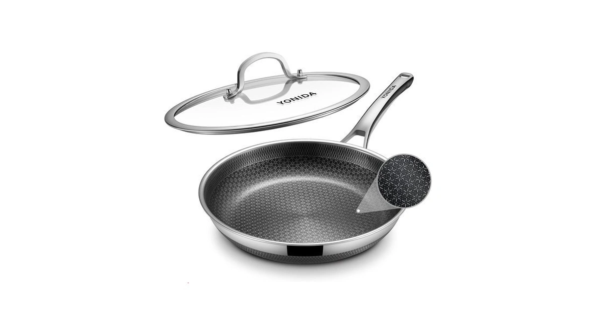 Yonida Non Stick Frying Pans, 12 Inch Hybrid Pans With