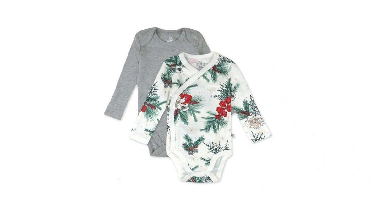 Honestbaby Side Snap And Long Sleeve Bodysuit 100% Organic Cotton
