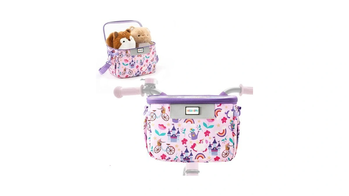 Becosefu Kids Bike Basket,bicycle Basket Front,waterproof Fabric Handlebar Bag With