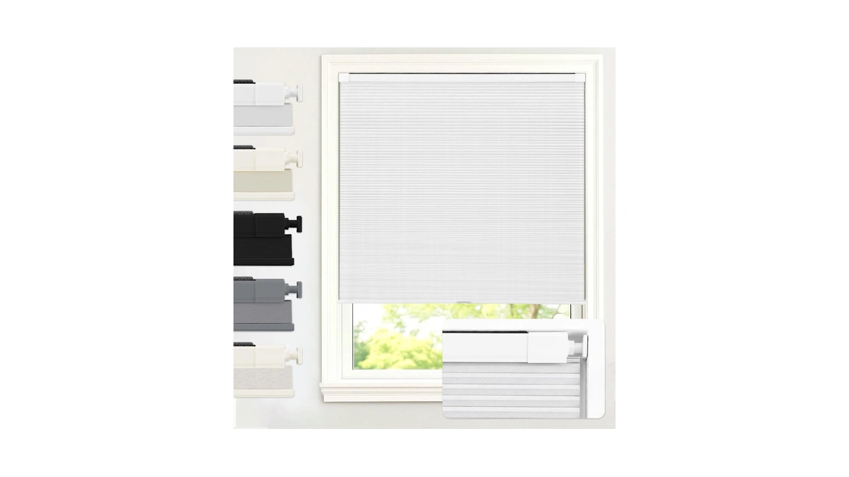 Aosky No Drill Cordless Blackout Cellular Shades, 34" W X