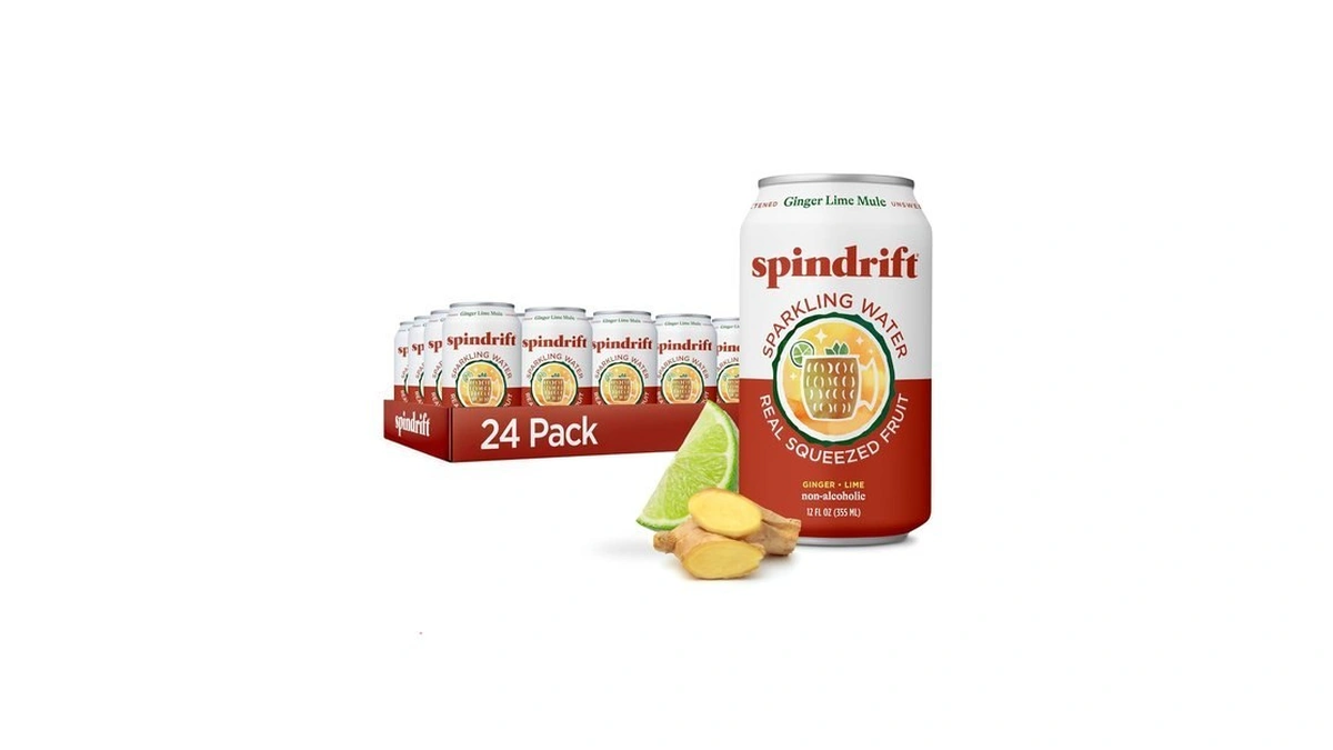 Spindrift Sparkling Water, Ginger Lime Mule Flavored, Made With Real