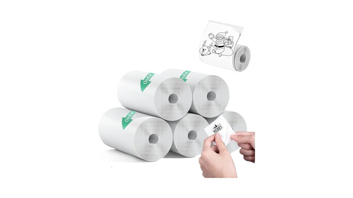 Printer/camera Universal Thermal Sticker Paper Roll Refill 57x25mm,sticky 5