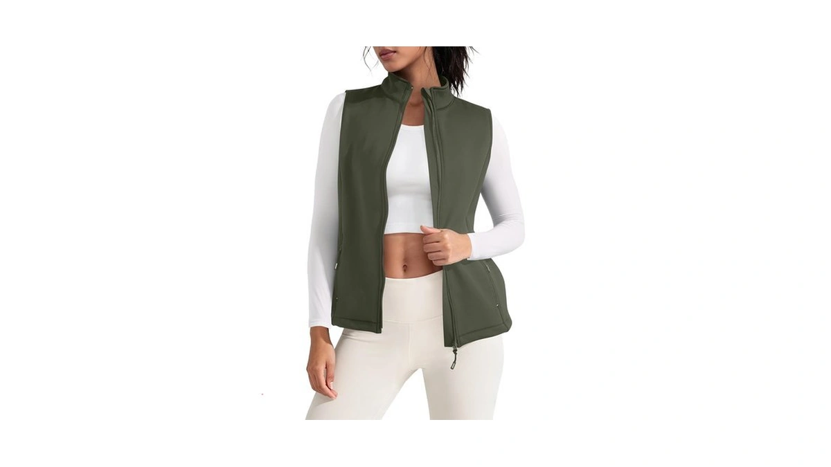 Women's Fleece Vest Outerwear Sleeveless Lightweight Zip Jackets Warm Soft