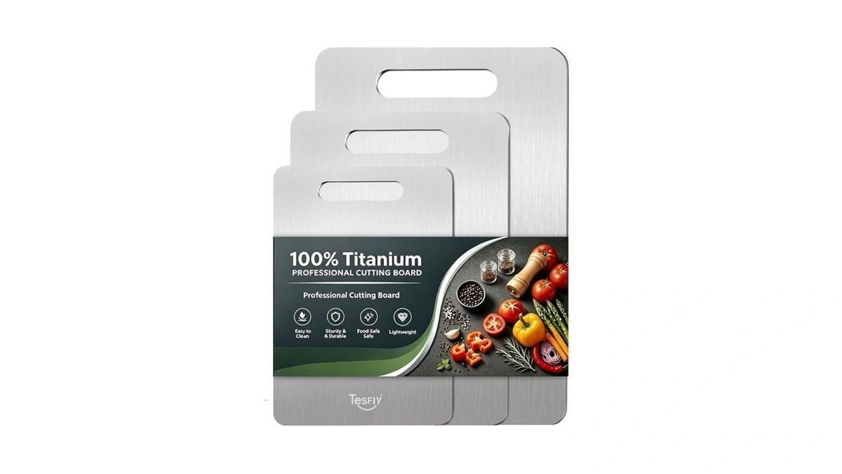 3 Pack Titanium Cutting Board-100% Pure Titanium Cutting Boards For
