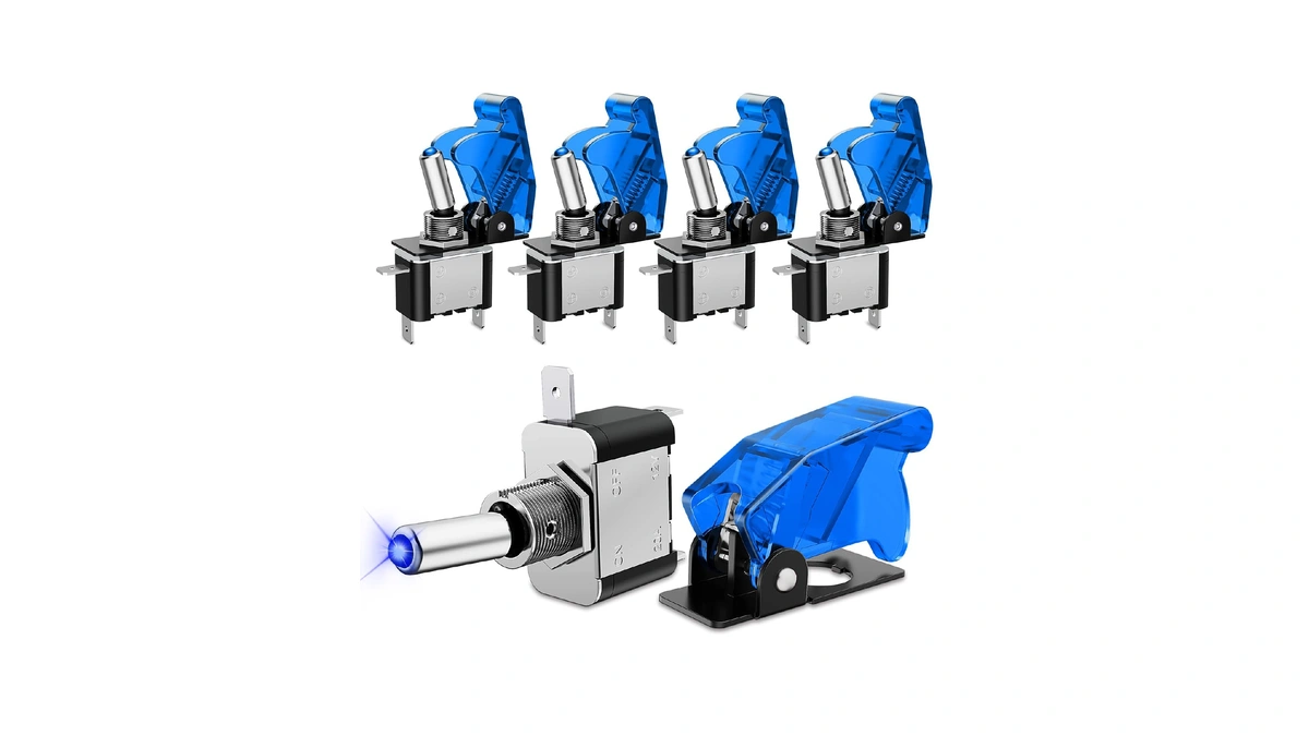 Nilight 5pcs Led Toggle Switch On Off 12v Blue Lighted