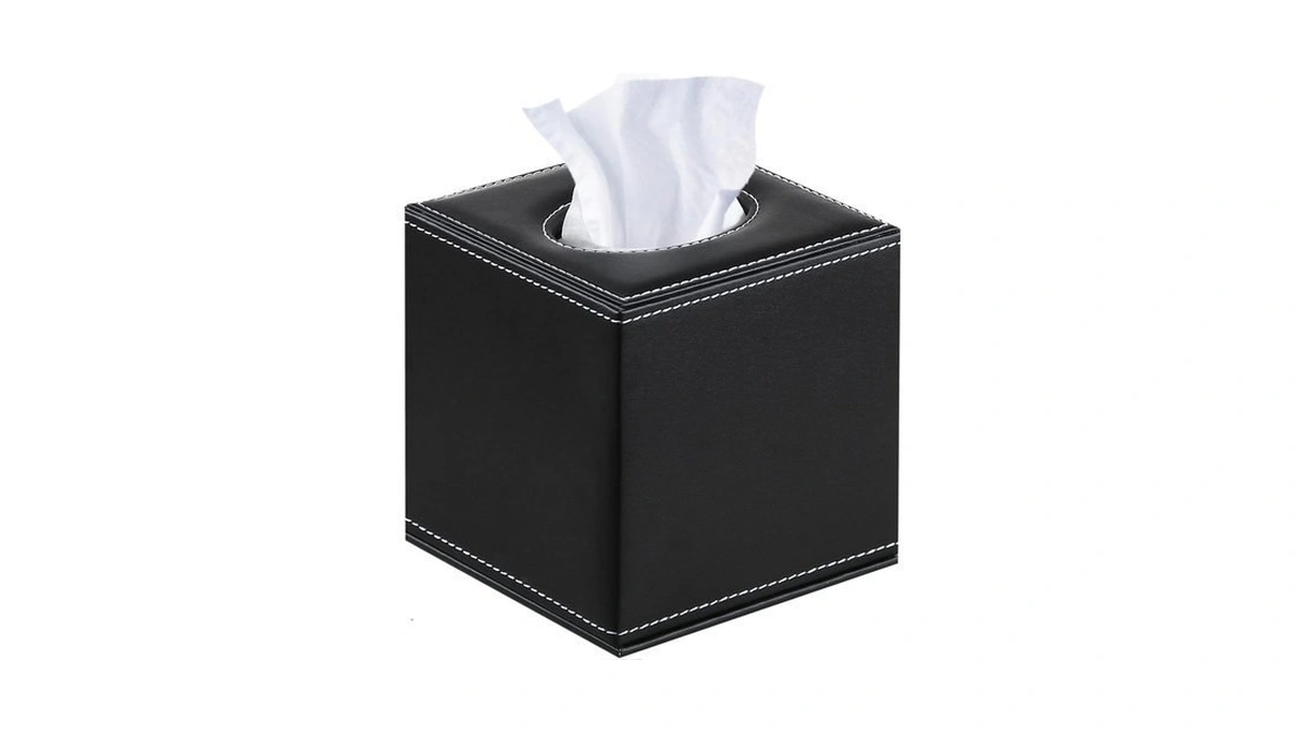Pu Leather Tissue Box Cover Square, Aesthetic Facial Tissue Cube