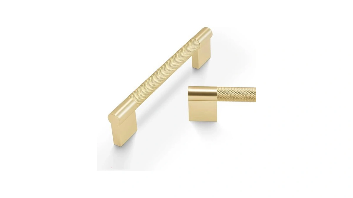 Bukobyhe 10 Pack 5inch(128mm) Brushed Brass Kitchen Cabinet Handles With