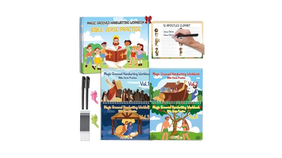 Chiazllta Bible Magic Grooved Writing Practice Books For Kids Reusable
