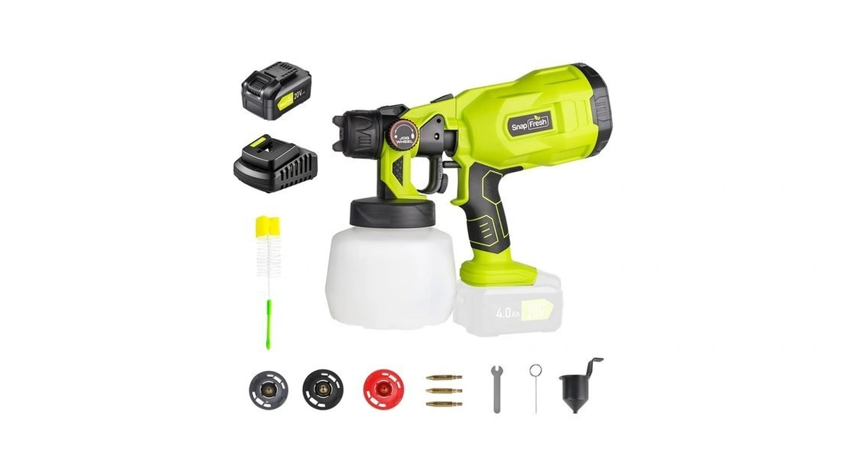 Snapfresh 20v Cordless Paint Sprayer,1200ml Hvlp Spray Gun
