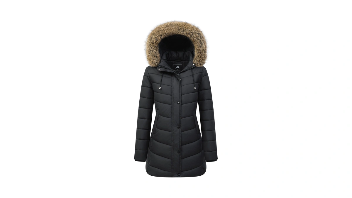 Pufflady Women's Long Winter Puffer Coat Thicken Fleece Lined Down