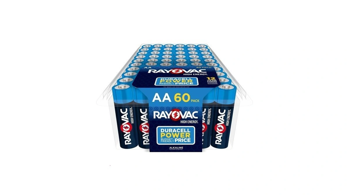 Rayovac Aa Batteries, Double A Battery Alkaline, 60 Count