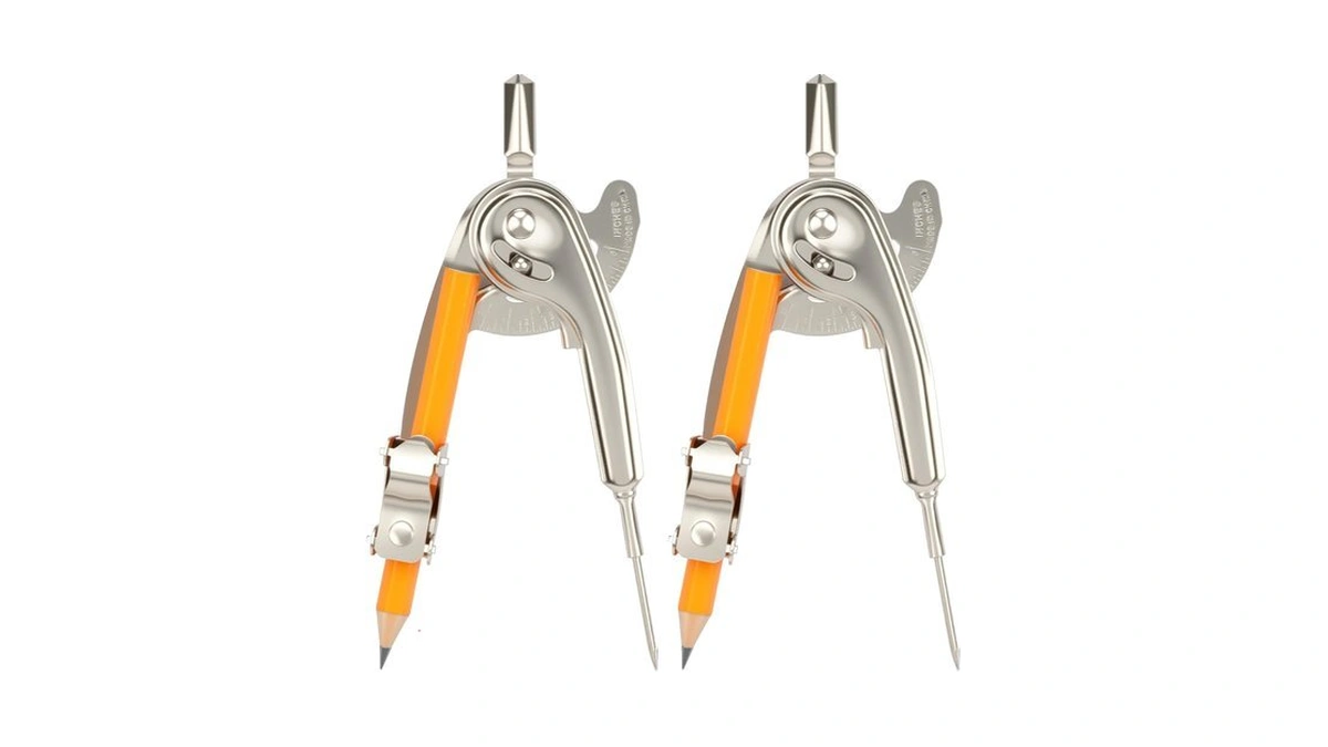 2 Pieces Compass For Geometry Metal Compass Tool Math Compass