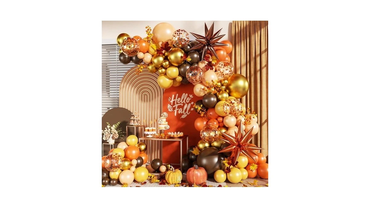 Amazon code: Fall Balloon Arch Kit, Orange Brown Ball