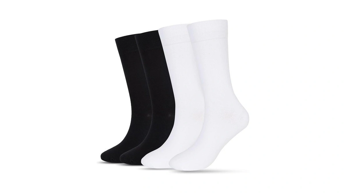 Bampoopanpa Men's Max Cushioned Crew Socks, 4 Pair Comfortable Crew