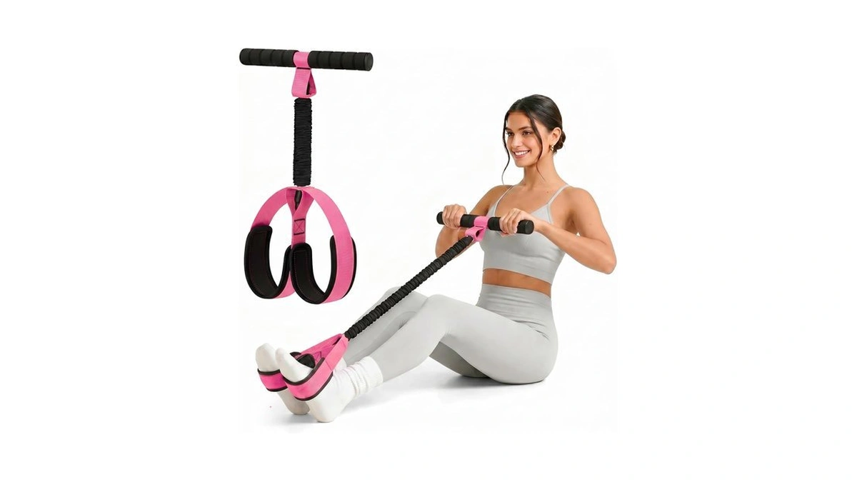 Pedal Resistance Band With Handles For Women, 55lbs Exercise Bands,