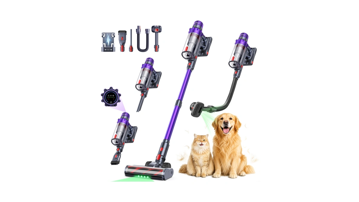 Smoture Cordless Vacuum Cleaner, 650w 55kpa 70mins Vacuum Cleaners For