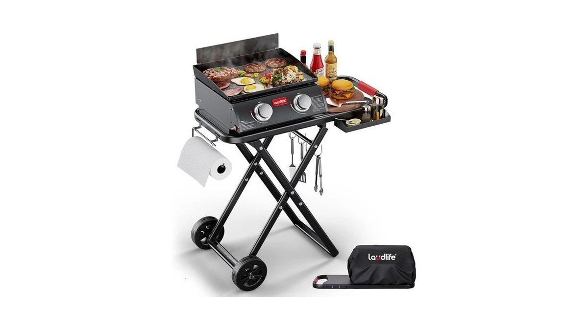 Laudlife Portable Gas Griddle With Adjustable Stand, 20,000 Btus, 342
