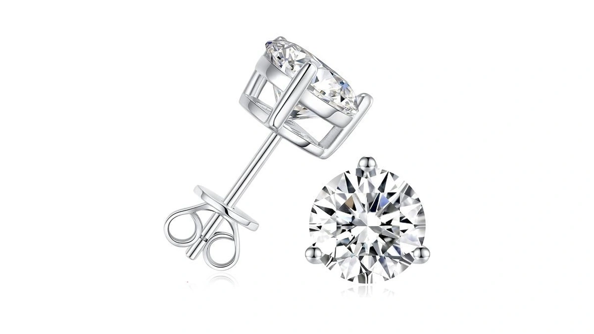 1-4ct Moissanite Stud Earrings For Women - 3 Prong 925