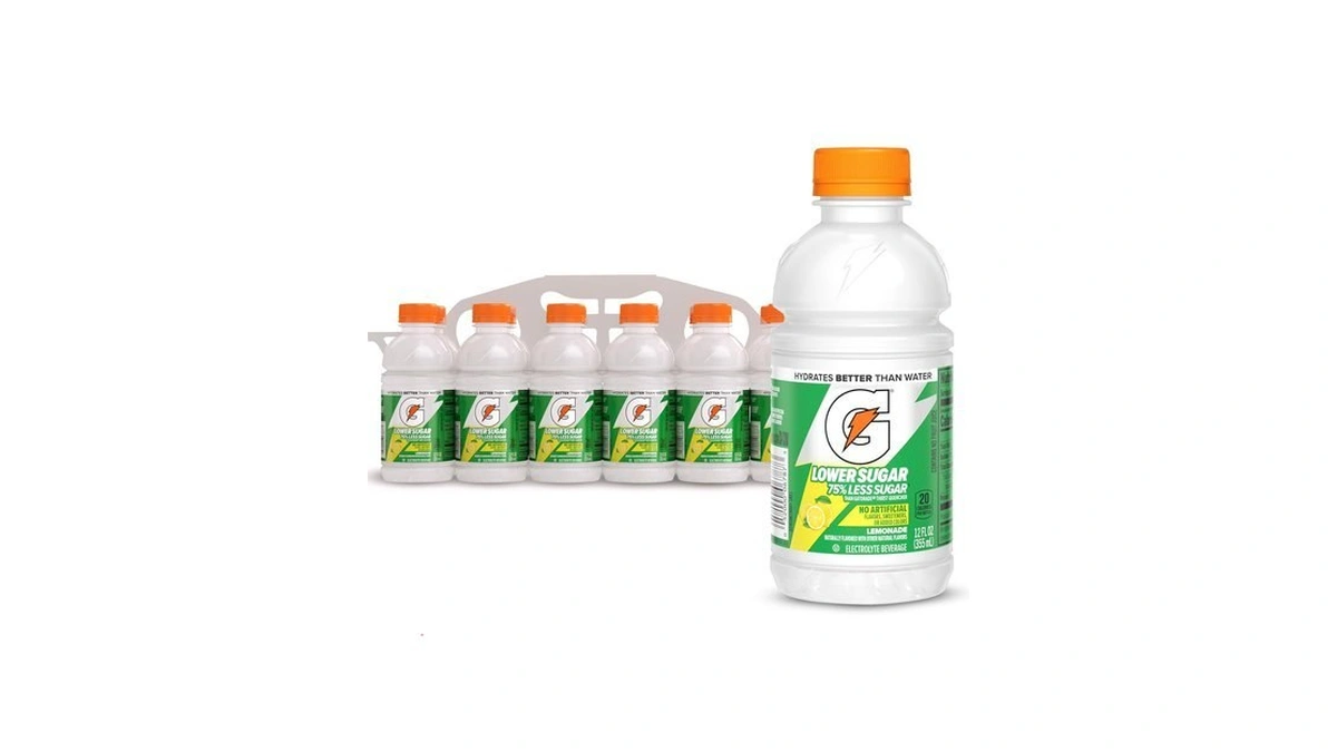 Gatorade Lower Sugar Sports Drink, Lemonade, 12 Fl Oz Bottles,