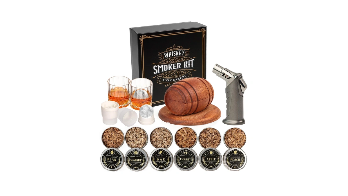 Whiskey Smoker Kit With Torch - 6 Flavors Wood Chips,