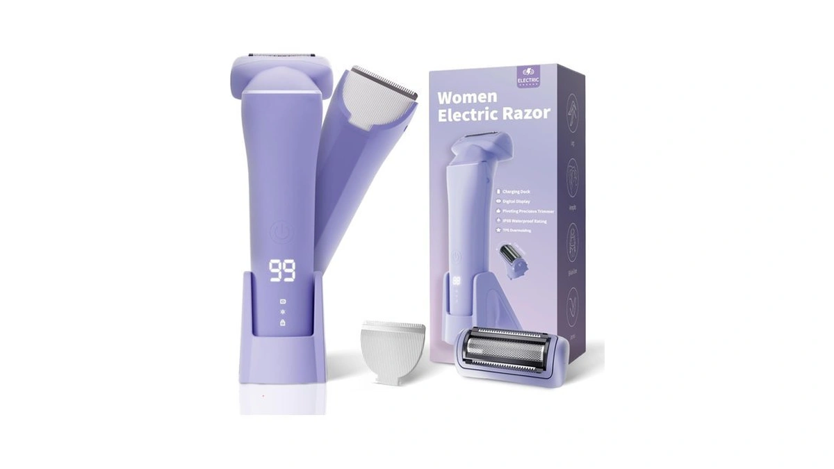 Krofaue Electric Razor For Women, Painless Bikini Trimmer, Ipx6