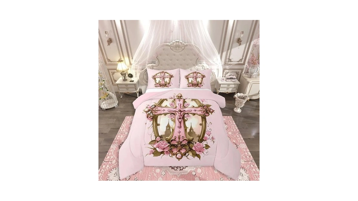 Erosebridal The Cross Theme Comforter Set, Patriotic Style Bedding Set