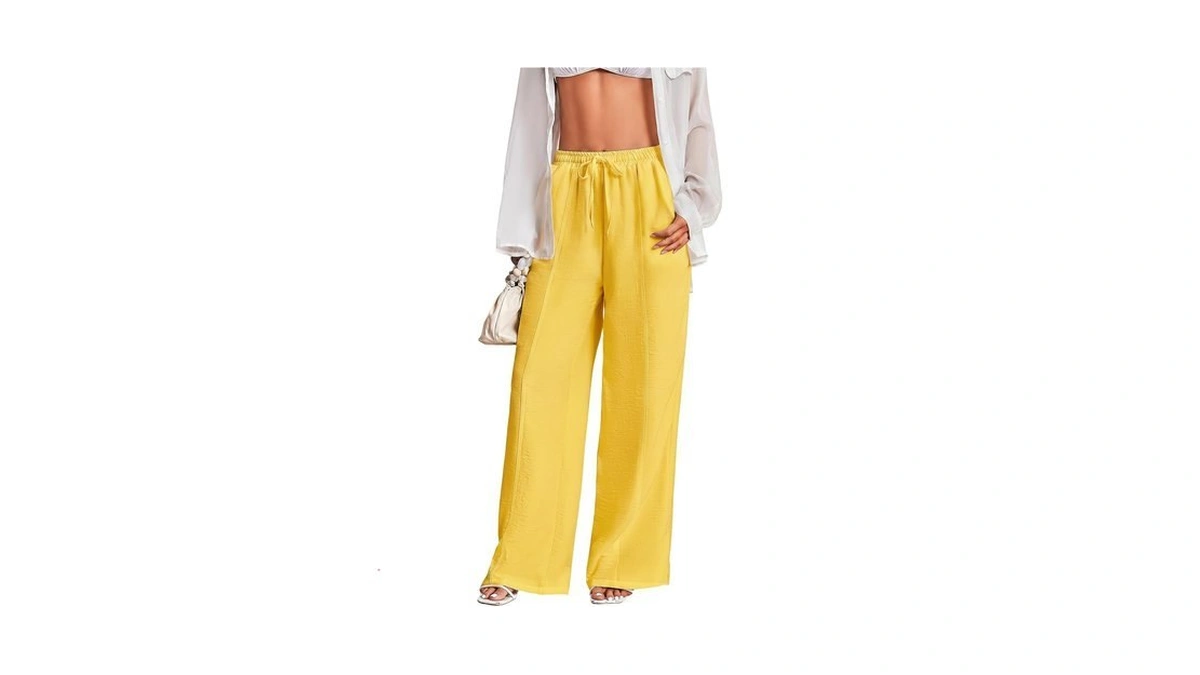 Roseseek Women's Wide Leg Linen Pants Swimsuit Cover Ups Beach