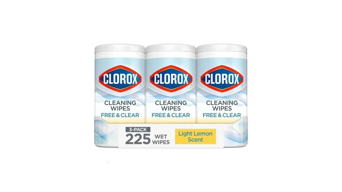 Clorox Free & Clear Cleaning Wipes, Light Lemon Scent, 75