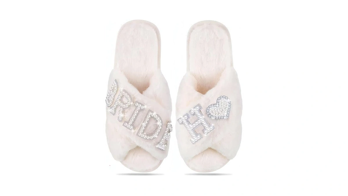 Personalized Bride Slippers For Bride To Be | Plush,non-slip &
