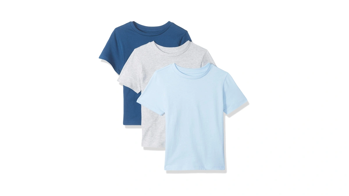 Amazon Essentials Boys' Short Sleeve Tee Shirts, Cotton Jersey, Pack
